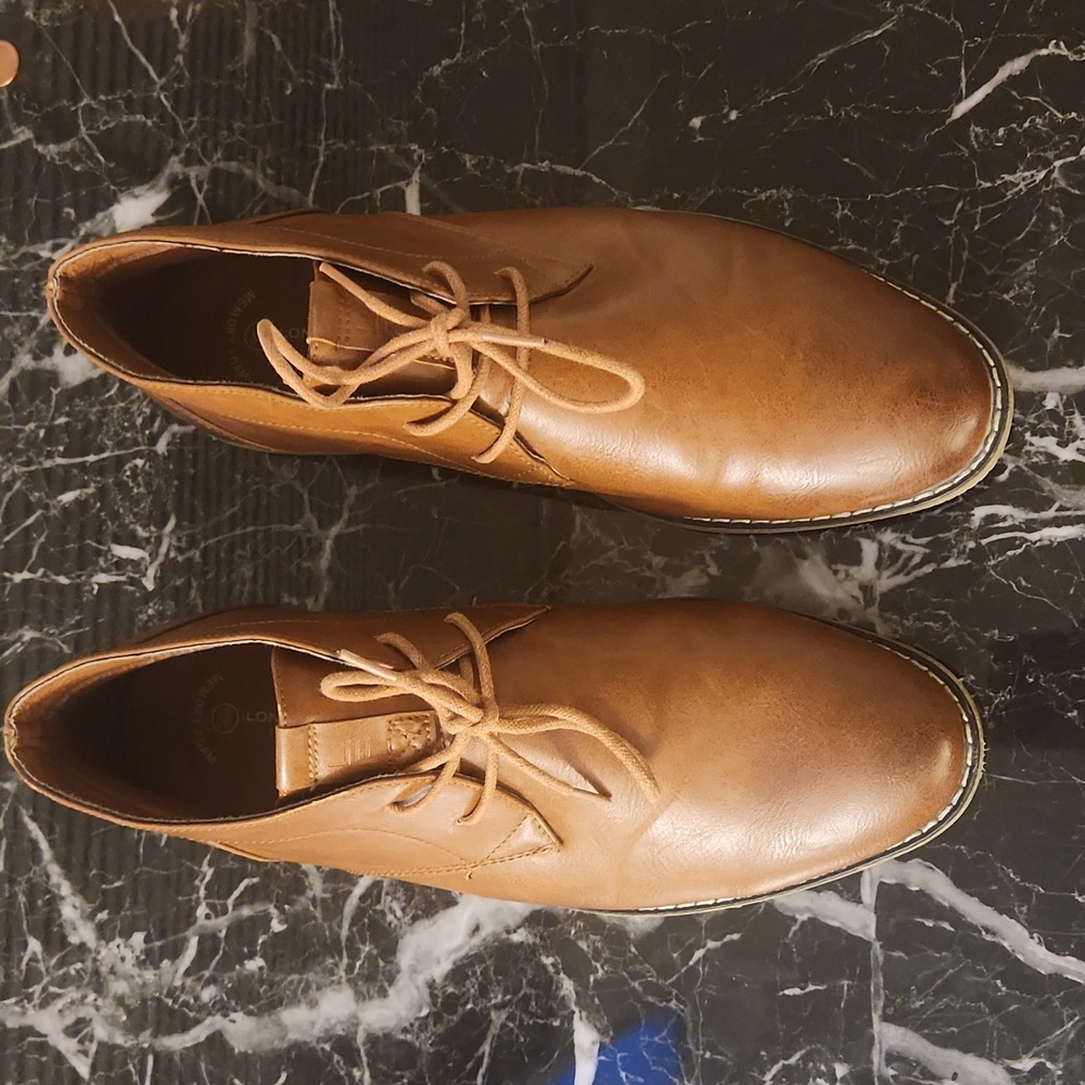 Brown leather 3 quarter dress boots